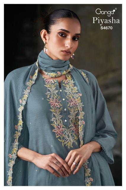 Ganga piyasha 4670 best wholesaler of dress materials in surat